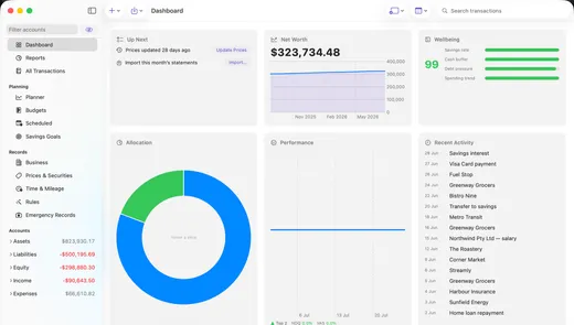 FinvestLens dashboard screenshot