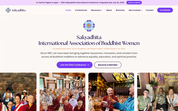 Sakyadhita International website screenshot